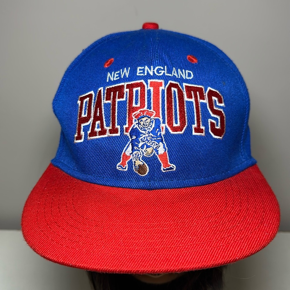 Mitchell & Ness New England Patriots Blue and Red Snapback Hat